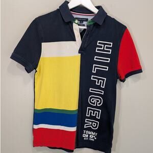 Tommy Hilfiger Polo Colorblock Retro 90's Bold Classic Preppy - Size S